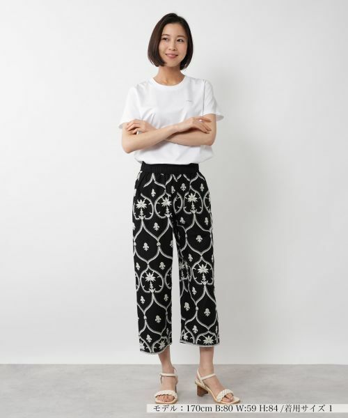 NEMIKA / ネミカ その他パンツ | フラワー刺繍クロップドパンツ【DEVOTION TWINS】 | 詳細1