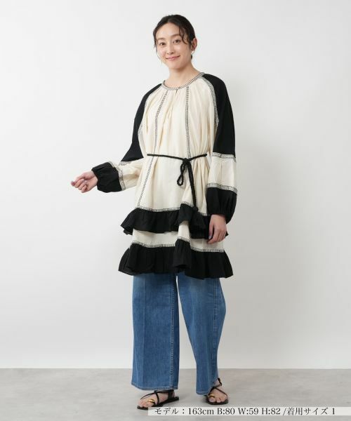 NEMIKA / ネミカ シャツ・ブラウス | 配色切り替えチュニックブラウス【DEVOTION TWINS】 | 詳細1