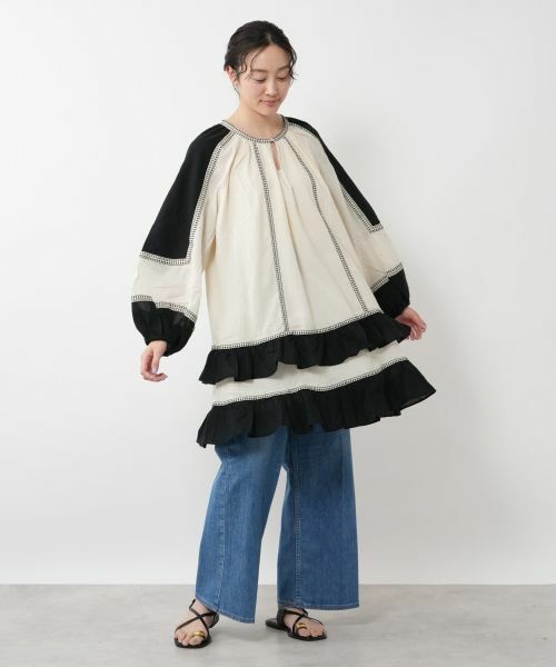 NEMIKA / ネミカ シャツ・ブラウス | 配色切り替えチュニックブラウス【DEVOTION TWINS】 | 詳細4