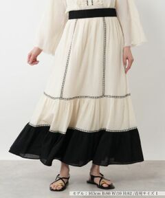 NEMIKA / ネミカ ミニ・ひざ丈スカート | 配色ティアードスカート【DEVOTION TWINS】