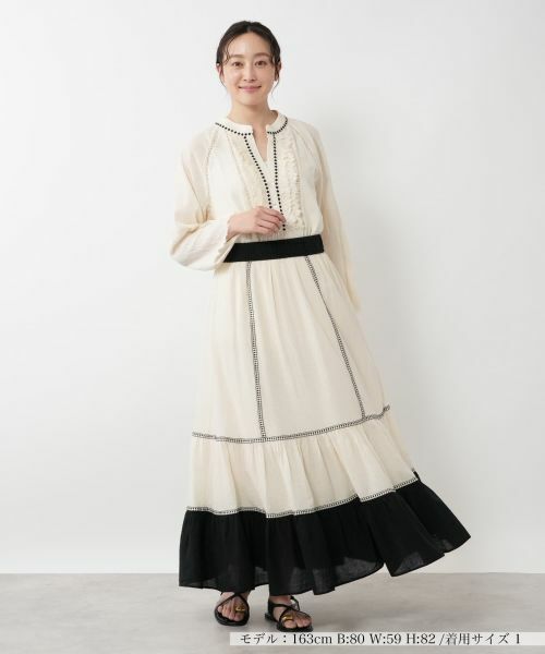 NEMIKA / ネミカ ミニ・ひざ丈スカート | 配色ティアードスカート【DEVOTION TWINS】 | 詳細1