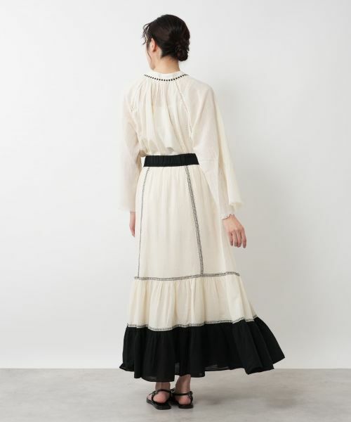 NEMIKA / ネミカ ミニ・ひざ丈スカート | 配色ティアードスカート【DEVOTION TWINS】 | 詳細3