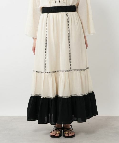 NEMIKA / ネミカ ミニ・ひざ丈スカート | 配色ティアードスカート【DEVOTION TWINS】 | 詳細4