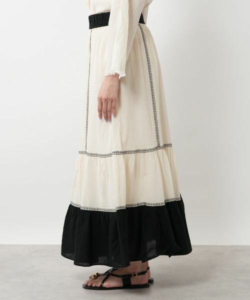 NEMIKA / ネミカ ミニ・ひざ丈スカート | 配色ティアードスカート【DEVOTION TWINS】 | 詳細5