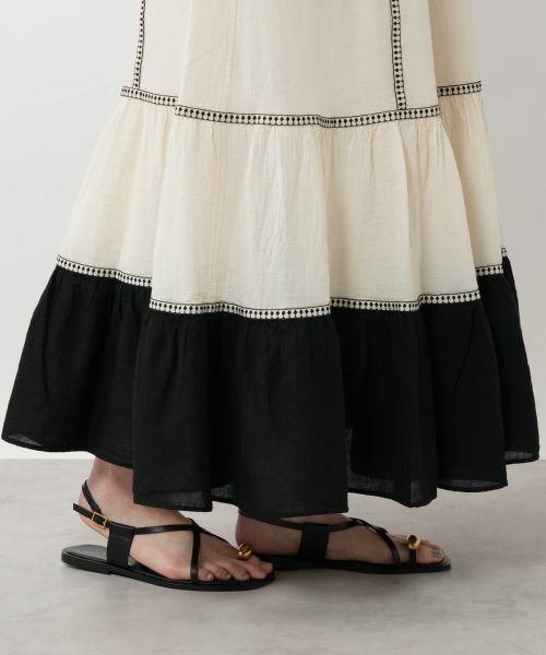 NEMIKA / ネミカ ミニ・ひざ丈スカート | 配色ティアードスカート【DEVOTION TWINS】 | 詳細8