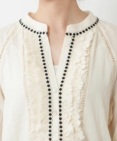 NEMIKA / ネミカ シャツ・ブラウス | キーネックコットンブラウス【DEVOTION TWINS】 | 詳細10