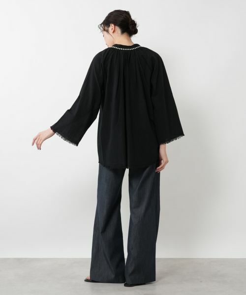 NEMIKA / ネミカ シャツ・ブラウス | キーネックコットンブラウス【DEVOTION TWINS】 | 詳細3