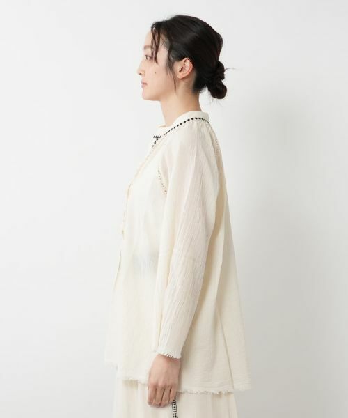 NEMIKA / ネミカ シャツ・ブラウス | キーネックコットンブラウス【DEVOTION TWINS】 | 詳細8