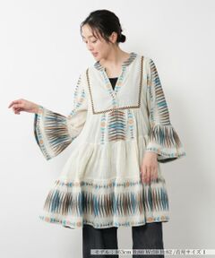 NEMIKA / ネミカ シャツ・ブラウス | 幾何学柄フレアスリーブチュニック【DEVOTION TWINS】