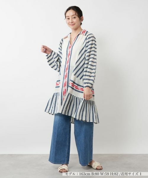 NEMIKA / ネミカ シャツ・ブラウス | ストライプ切替チュニックブラウス【DEVOTION TWINS】 | 詳細1