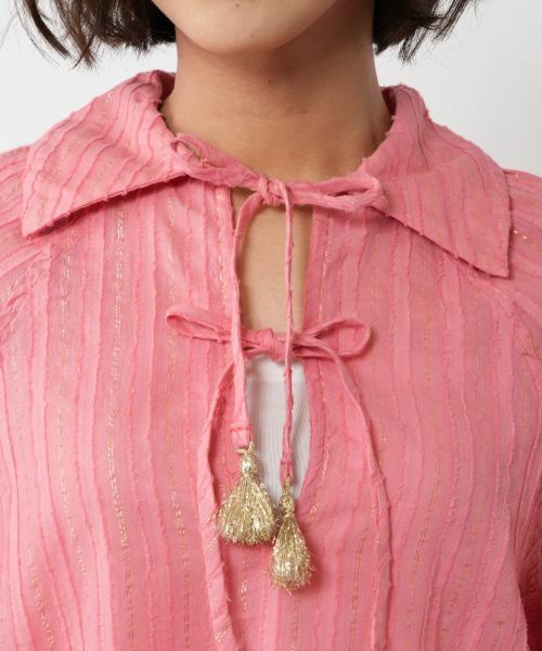 NEMIKA / ネミカ シャツ・ブラウス | ラメストライプブラウス【DEVOTION TWINS】 | 詳細10