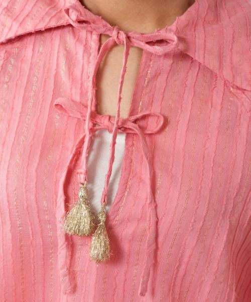 NEMIKA / ネミカ シャツ・ブラウス | ラメストライプブラウス【DEVOTION TWINS】 | 詳細14