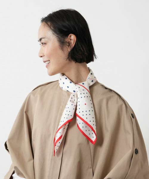 NEMIKA / ネミカ バンダナ・スカーフ | ドットプリントシルクスカーフ【manipuri】（アイボリー）