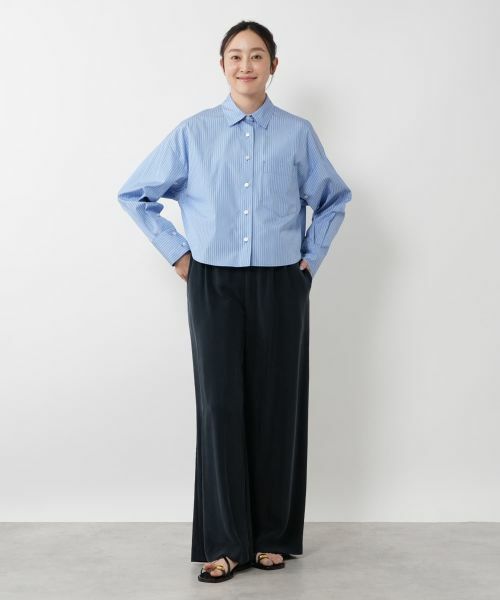 NEMIKA / ネミカ シャツ・ブラウス | ストライプクロップドシャツ【SACRA】 | 詳細1