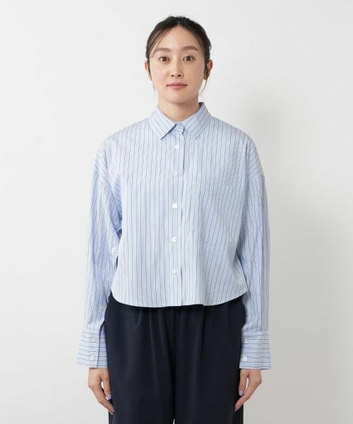 NEMIKA / ネミカ シャツ・ブラウス | ストライプクロップドシャツ【SACRA】 | 詳細7