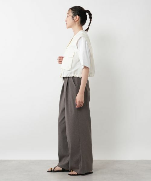 SACRA クロップドジレ SACRA サクラ CO/PE TUMBLER FINISH GILET クロップドジレ 125108061