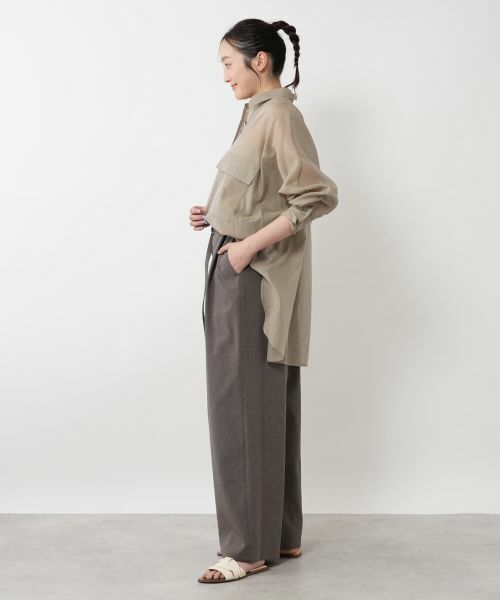 NEMIKA / ネミカ シャツ・ブラウス | シアーロングシャツ【SACRA】 | 詳細2