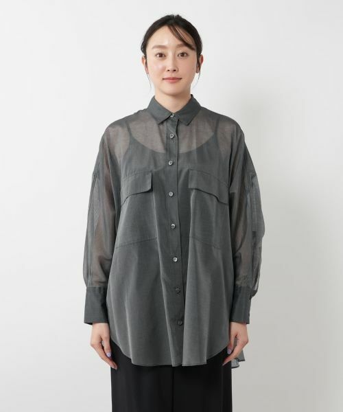 NEMIKA / ネミカ シャツ・ブラウス | シアーロングシャツ【SACRA】 | 詳細7