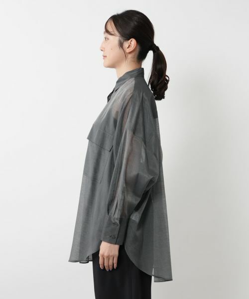 NEMIKA / ネミカ シャツ・ブラウス | シアーロングシャツ【SACRA】 | 詳細8