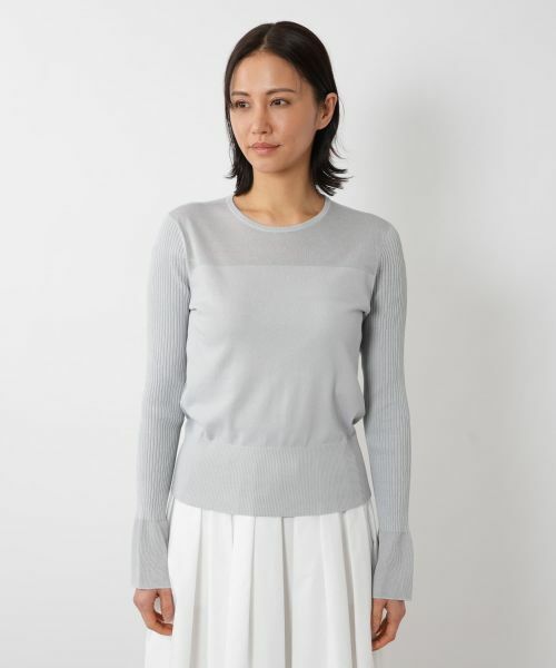 NEMIKA / ネミカ ニット・セーター | シアー切替プルオーバー【NEMIKA】 | 詳細13