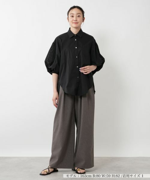 NEMIKA / ネミカ シャツ・ブラウス | 異素材スリーブブラウス【Lallia Mu】 | 詳細4