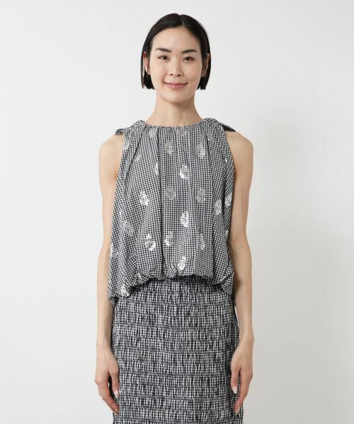 NEMIKA / ネミカ シャツ・ブラウス | ギンガムノースリーブブラウス【ne Quittez pas】 | 詳細4