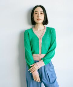 NEMIKA / ネミカ カーディガン・ボレロ | 配色リブカーディガン【NEMIKA】
