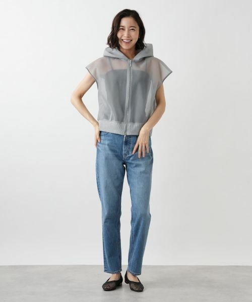 NEMIKA / ネミカ テーラードジャケット | シアーフードジップベスト【NEMIKA】 | 詳細1