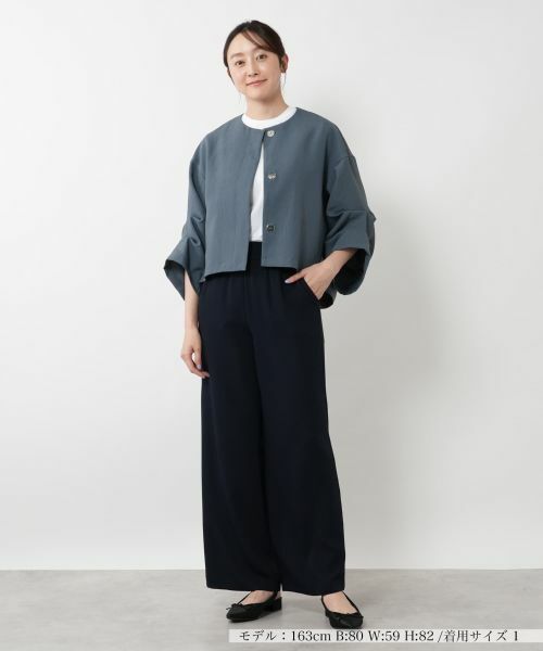 新品タグ付☆ NEMIKA ツイードノーカラージャケット ビジュー&ストーン付 ネミカ NEMIKA 【セレモニー】ツイードジャケット【NEMIKA