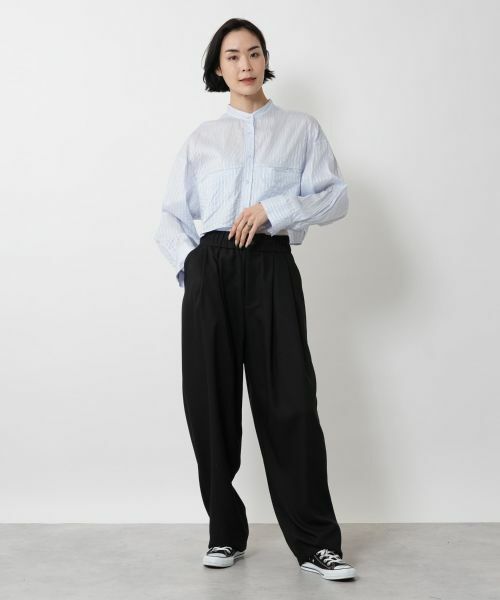 NEMIKA / ネミカ シャツ・ブラウス | ストライプバンドカラーシャツ【PASSIONE】 | 詳細1