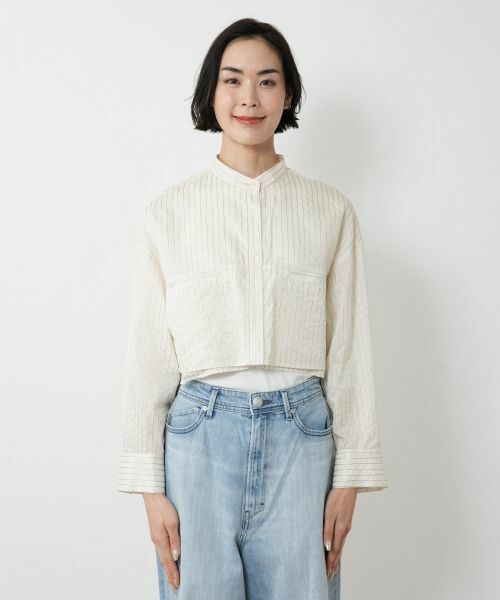 NEMIKA / ネミカ シャツ・ブラウス | ストライプバンドカラーシャツ【PASSIONE】 | 詳細8