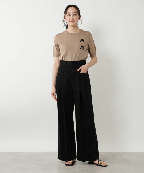 NEMIKA / ネミカ その他パンツ | タックワイドパンツ【PASSIONE】 | 詳細1