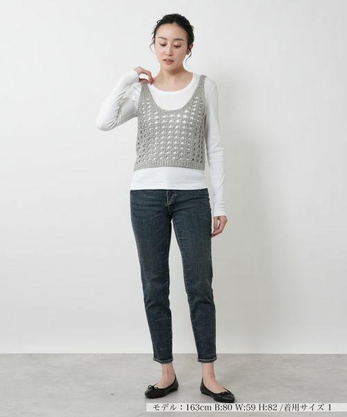 NEMIKA / ネミカ テーラードジャケット | クロシェ編みニットベスト【PASSIONE】 | 詳細4