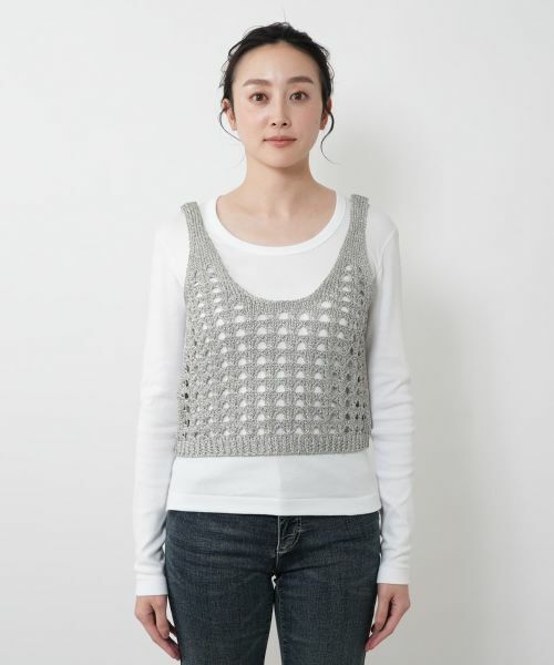 NEMIKA / ネミカ テーラードジャケット | クロシェ編みニットベスト【PASSIONE】 | 詳細7
