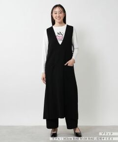 NEMIKA / ネミカ ロング・マキシ丈ワンピース | Vネックジャンパースカート【PUPULA】