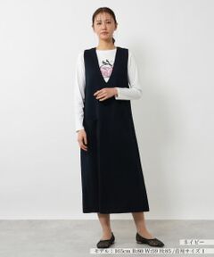 NEMIKA / ネミカ ロング・マキシ丈ワンピース | Vネックジャンパースカート【PUPULA】