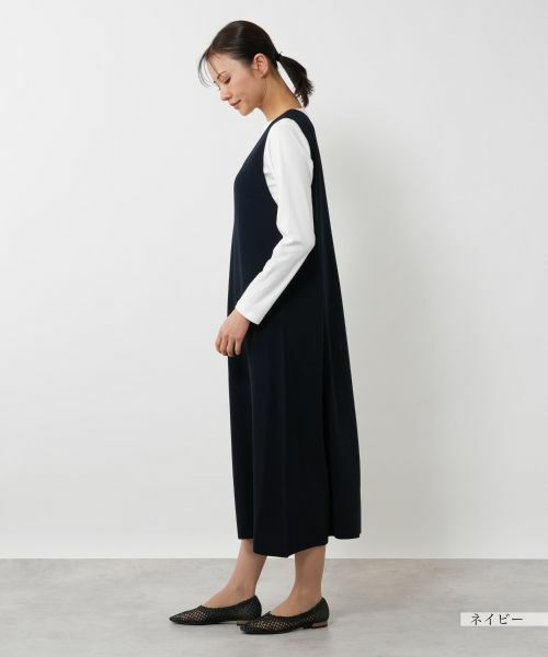 NEMIKA / ネミカ ロング・マキシ丈ワンピース | Vネックジャンパースカート【PUPULA】 | 詳細2