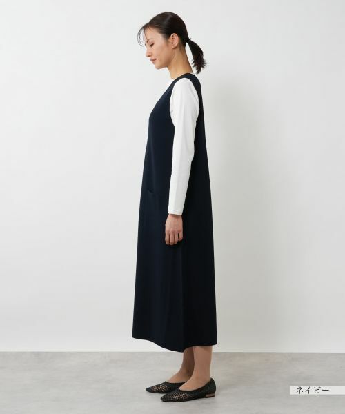 NEMIKA / ネミカ ロング・マキシ丈ワンピース | Vネックジャンパースカート【PUPULA】 | 詳細5