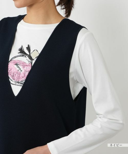 NEMIKA / ネミカ ロング・マキシ丈ワンピース | Vネックジャンパースカート【PUPULA】 | 詳細9