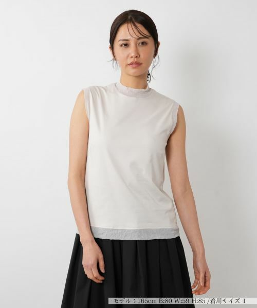 トップス nimama セール】 シアートリムノースリーブトップス【PUPULA