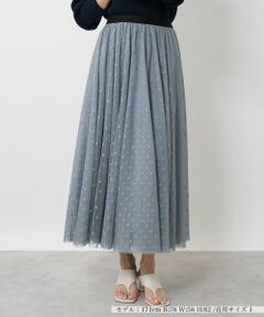 NEMIKA / ネミカ ミニ・ひざ丈スカート | ドットチュールフレアスカート【NEMIKA】