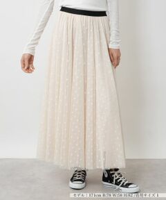 NEMIKA / ネミカ ミニ・ひざ丈スカート | ドットチュールフレアスカート【NEMIKA】