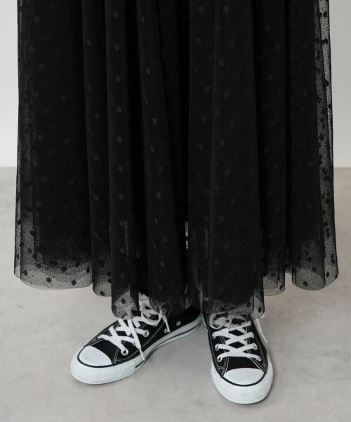 NEMIKA / ネミカ ミニ・ひざ丈スカート | ドットチュールフレアスカート【NEMIKA】 | 詳細12