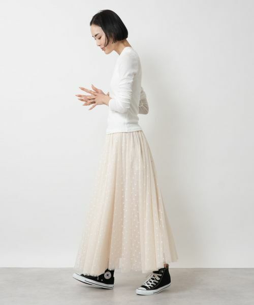 NEMIKA / ネミカ ミニ・ひざ丈スカート | ドットチュールフレアスカート【NEMIKA】 | 詳細16
