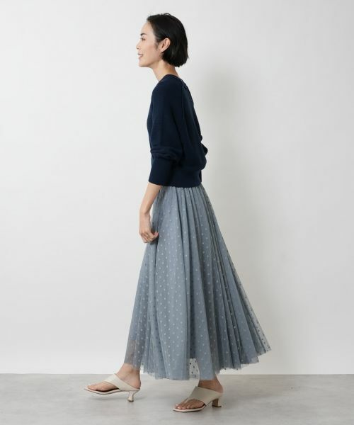 NEMIKA / ネミカ ミニ・ひざ丈スカート | ドットチュールフレアスカート【NEMIKA】 | 詳細2