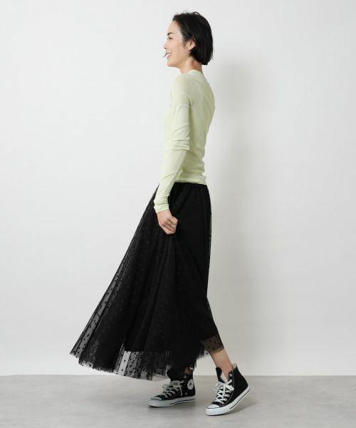 NEMIKA / ネミカ ミニ・ひざ丈スカート | ドットチュールフレアスカート【NEMIKA】 | 詳細5