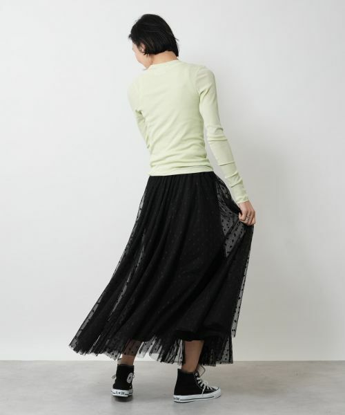 NEMIKA / ネミカ ミニ・ひざ丈スカート | ドットチュールフレアスカート【NEMIKA】 | 詳細6