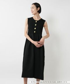 NEMIKA / ネミカ ドレス | ゴールドボタンノースリーブワンピース【torrazzo donna】