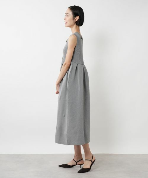 NEMIKA / ネミカ ドレス | ゴールドボタンノースリーブワンピース【torrazzo donna】 | 詳細2