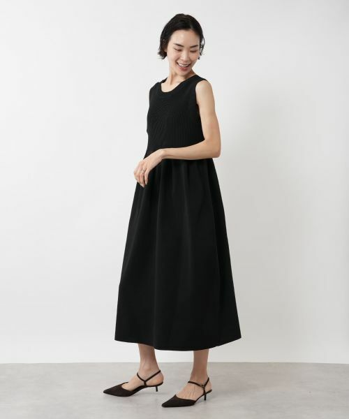 NEMIKA / ネミカ ドレス | ゴールドボタンノースリーブワンピース【torrazzo donna】 | 詳細8